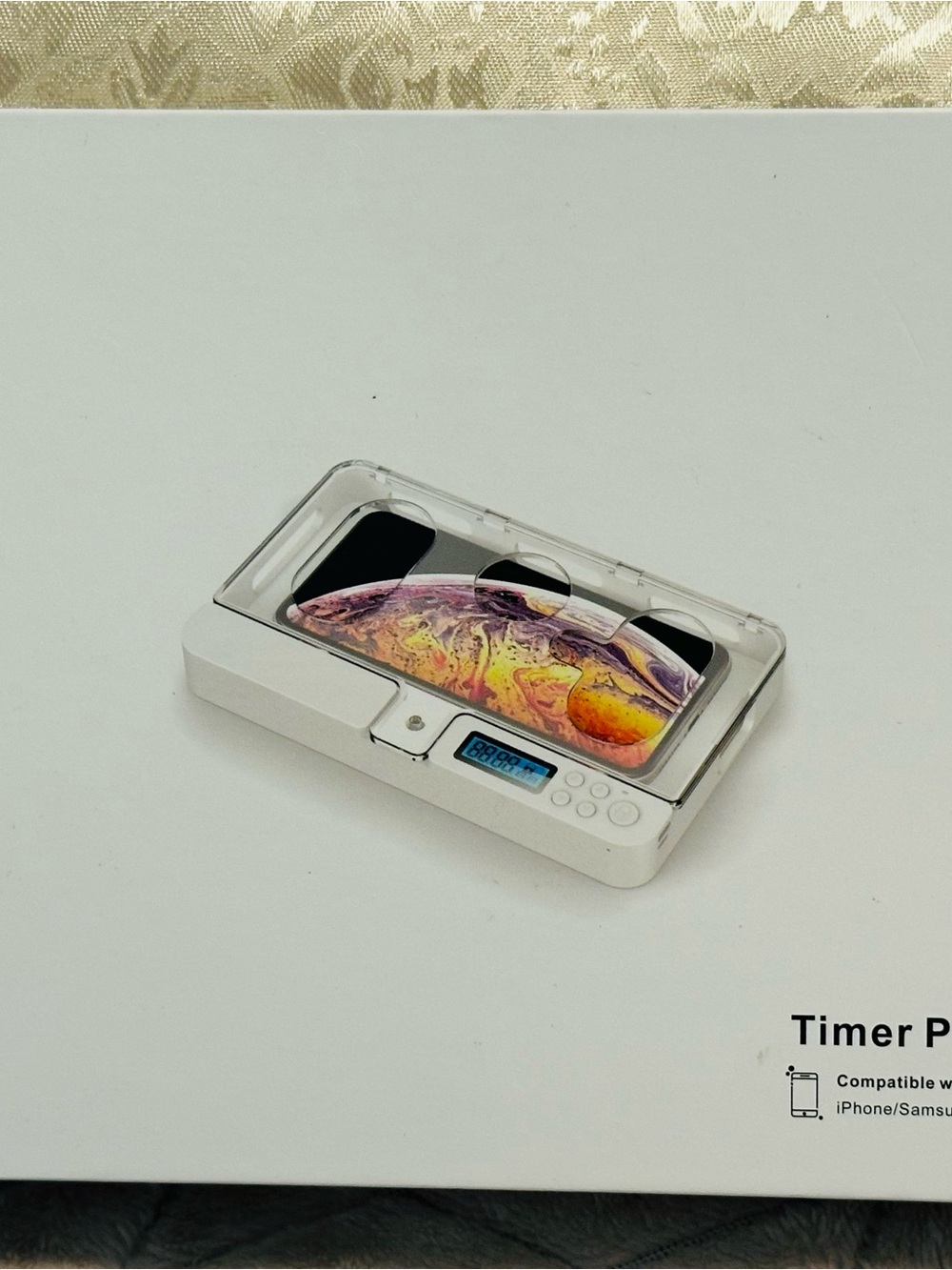 White UV Sanitizer Box with Digital Timer - Portable Electronics Cleaner